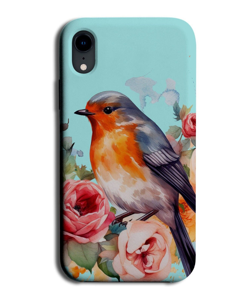 Floral Red Robin Phone Case Cover Robins Bird Birds Christmas Birdy Roses CM02
