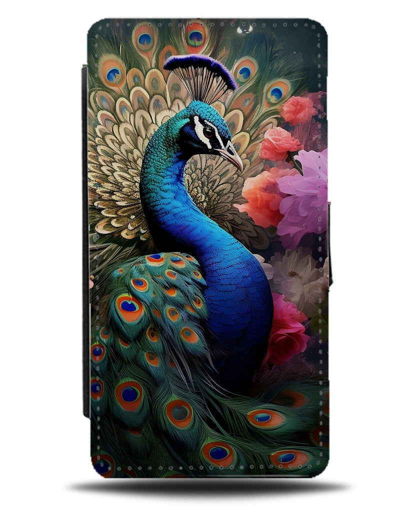 Peacock Photograph Flip Wallet Case Peacocks Photo Picture Face Bird Exotic DD67