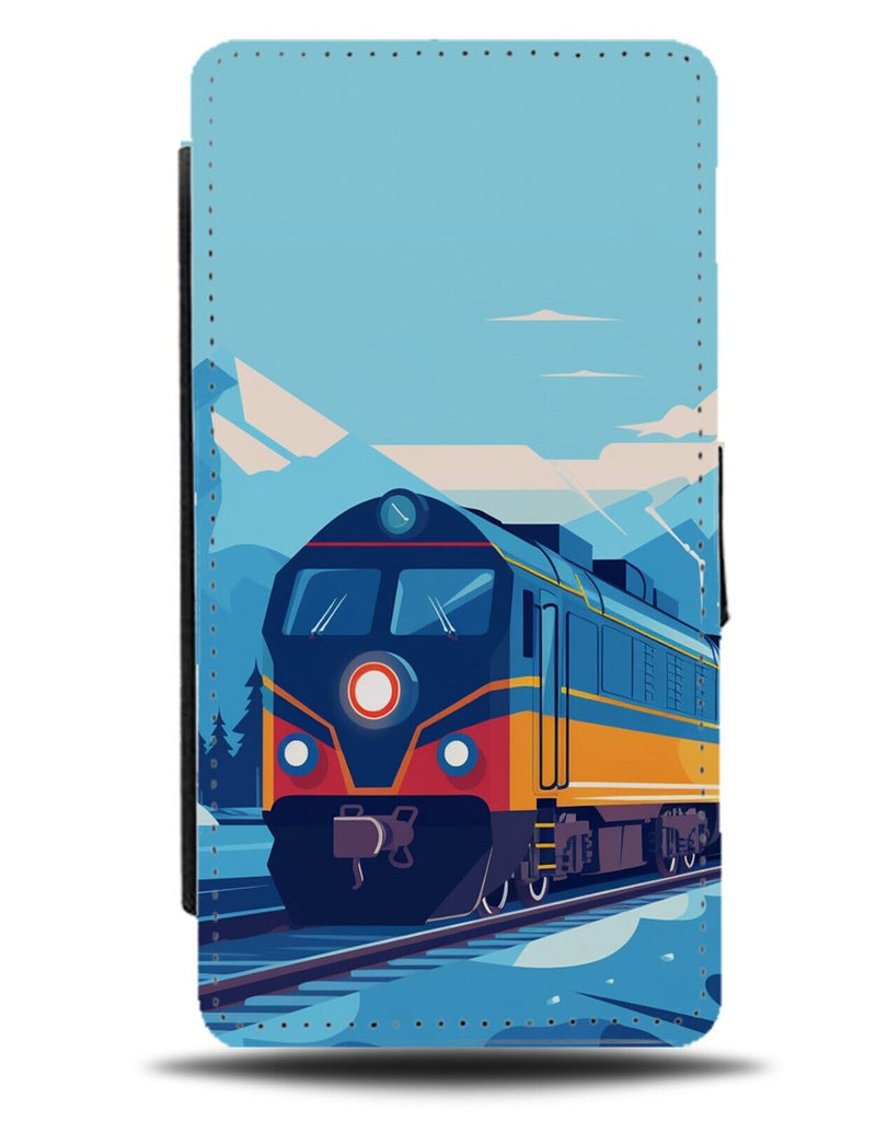 Cartoon Kids Train Flip Wallet Case Trains Tracks Railway Novelty Childrens DG21
