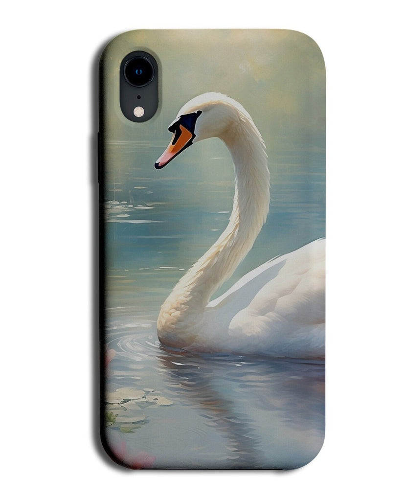 White Swan On A Lake Phone Case Cover Swans River Goose Geese Photo Picture DD74