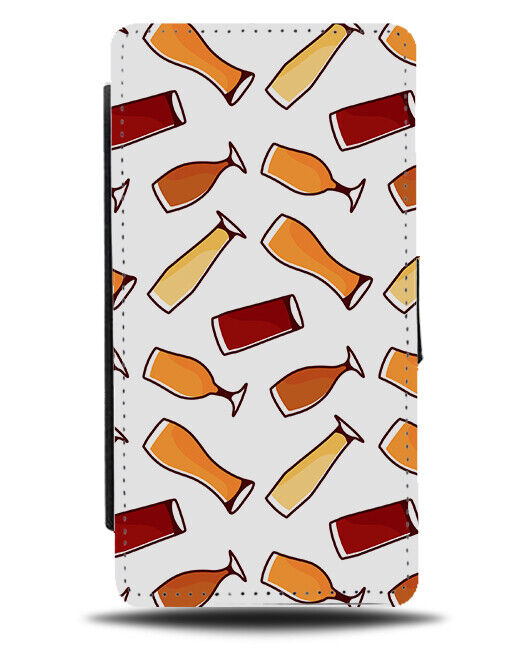 Beers Pattern Flip Wallet Case Design Beer Glasses Glass Pint Pints Cartoon K764