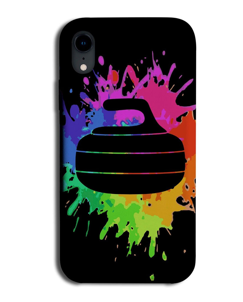 Black Multicoloured Curling Ball Phone Case Cover Stone Rock Rainbow Splash Q610