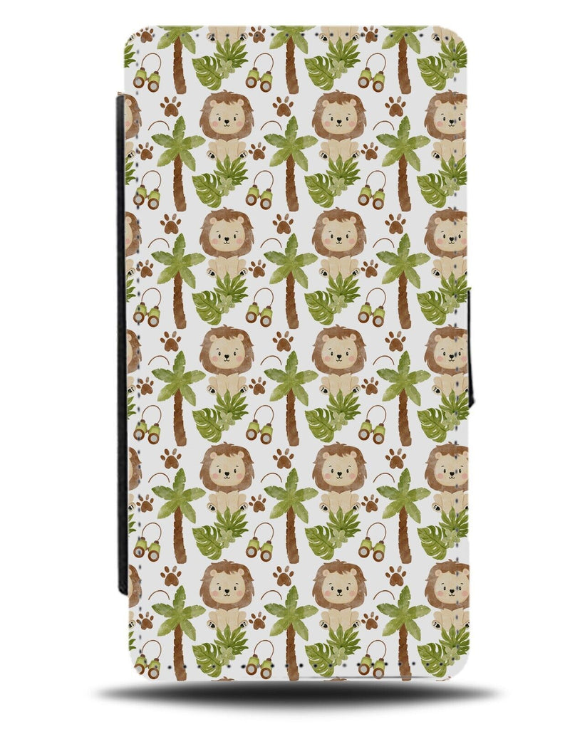 Childrens Story Book Lions Flip Wallet Case Lion Faces Stories Kids Childs AW08
