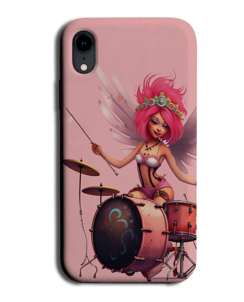 Punk Princess Drumming Fairy Phone Case Cover Female Drummer Girl Pink Hair CY32