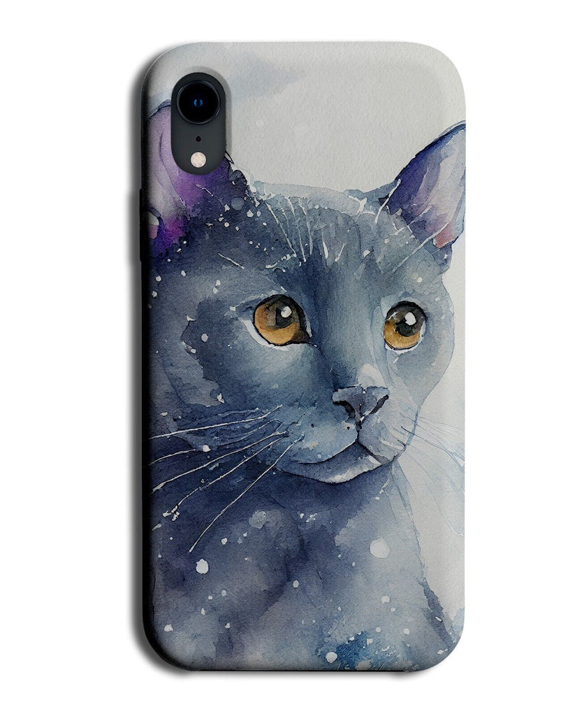 Winter Russian Blue Cat Phone Case Cover Russia Cats Breed Snowing Novelty DG89