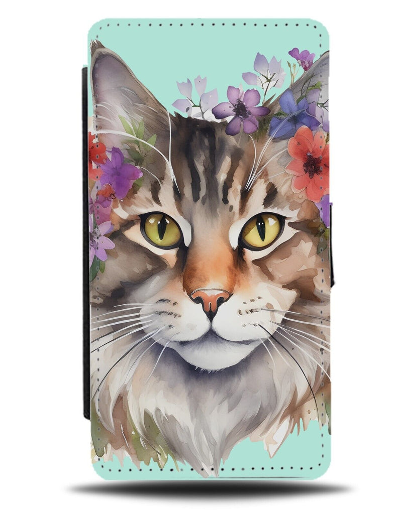 Watercolour Norwegian Forest Floral Flip Wallet Case Flowers Breed Forrest DE90