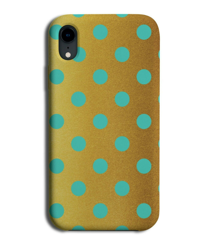 Gold & Turquoise Green Spotted Phone Case Cover Polka Dot Spots Dark Golden i556