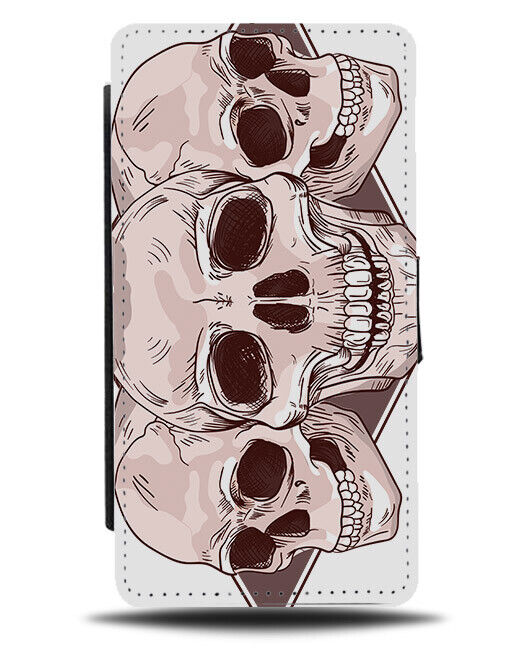 Skeleton Faces Flip Wallet Case Band Skull Skulls Halloween Mens Head Heads N457