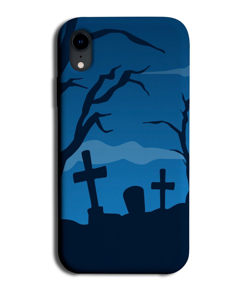 Halloween Graveyard Phone Case Cover Gravestone Graves Cross Cartoon Night N465