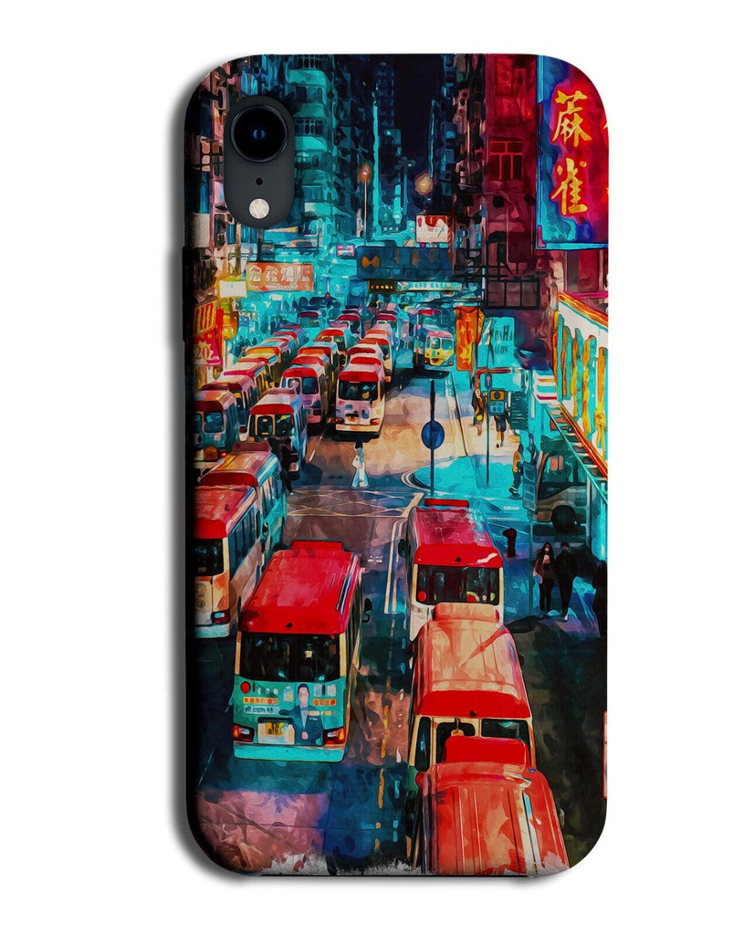 Hong Kong City Phone Case Cover Busy Streets Town Chinese Traffic Jam P414