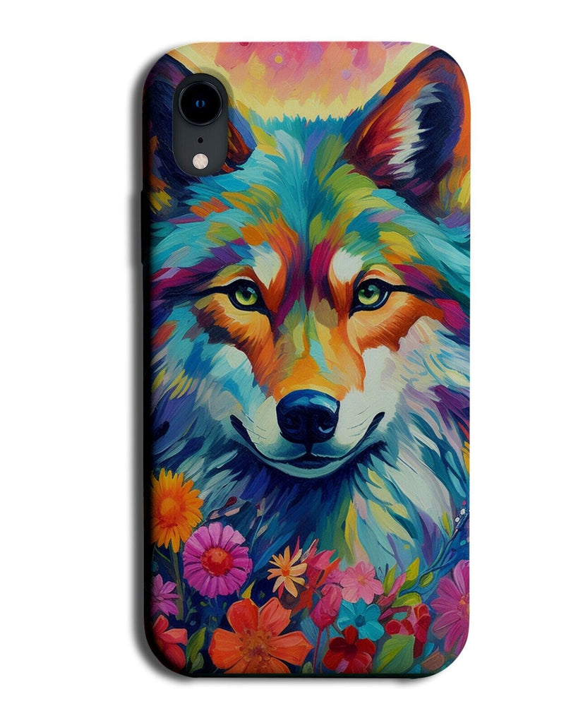 Colourful Wolfs Face Phone Case Cover Wolf Wolves Head Artwork Multicolour BY60