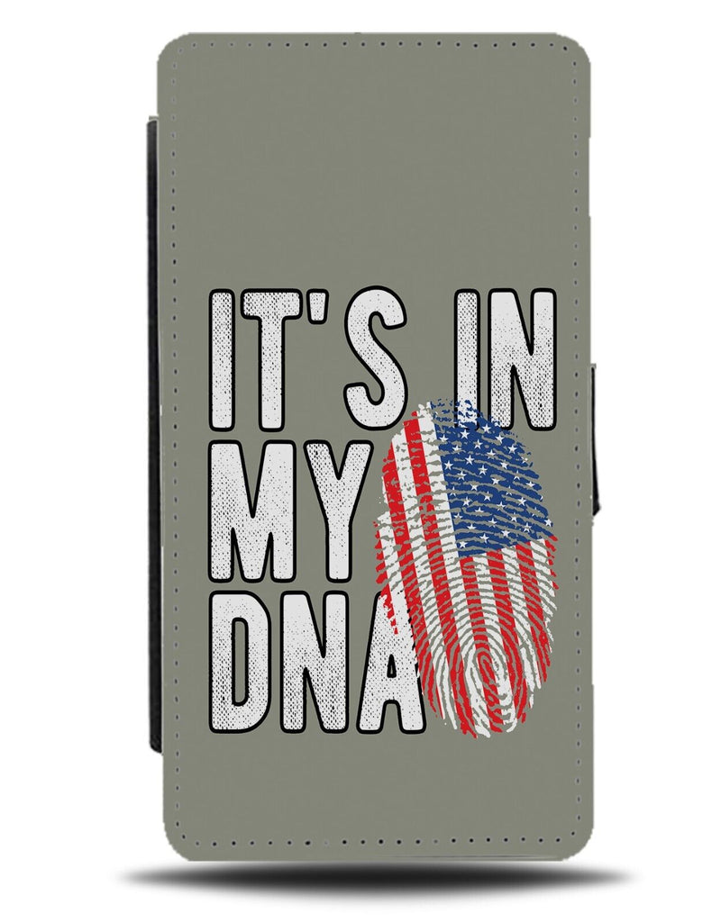 Its In My DNA American Flag Flip Wallet Case America USA Design Stars Flags CY03