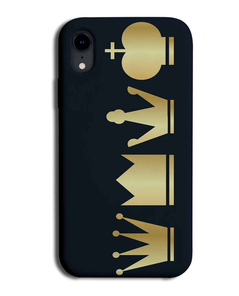 Golden Crowns Phone Case Cover Crown Black Gold King Queen Princess Prince P433