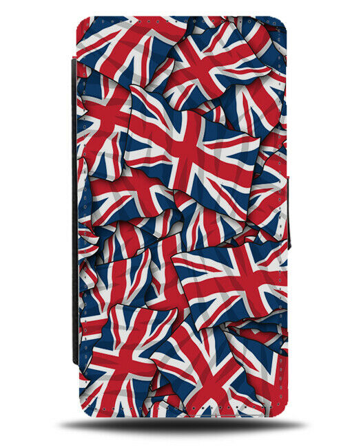 Union Jack Flags Flip Cover Wallet Phone Case British Great Britain UK Flag C344