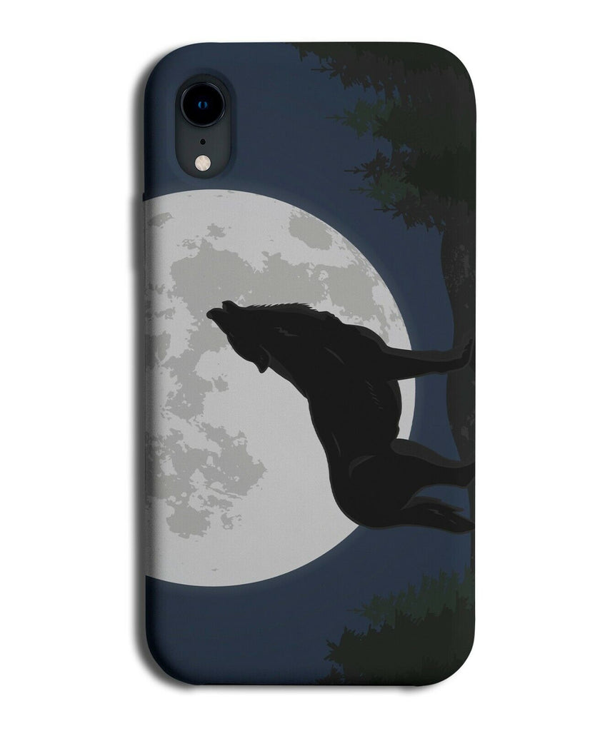 Wolf Howl Silhouette Outline Phone Case Cover Shape Animal Call Howling K459