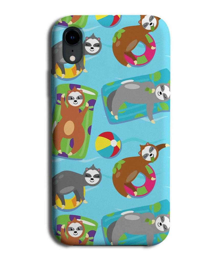 Beach Sloth On Inflatables In The Swimming Pool Phone Case Cover Sloths G123