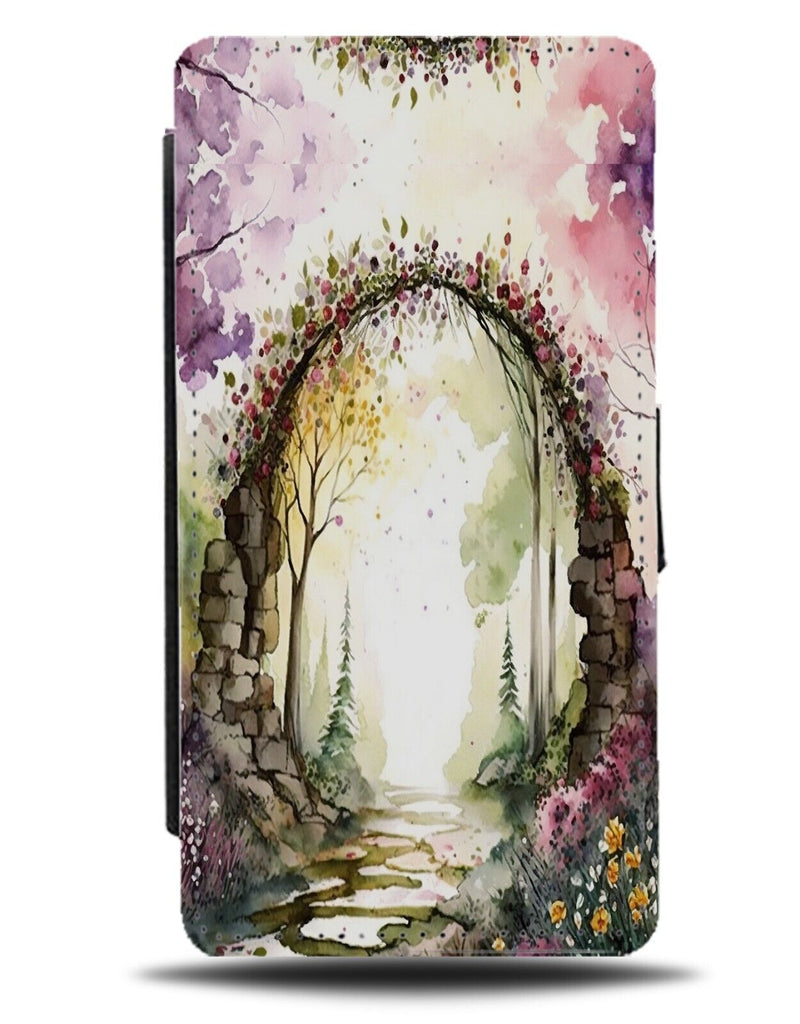 Arches Watercolour Painting Print Flip Wallet Case Arch Flowers Floral AL67