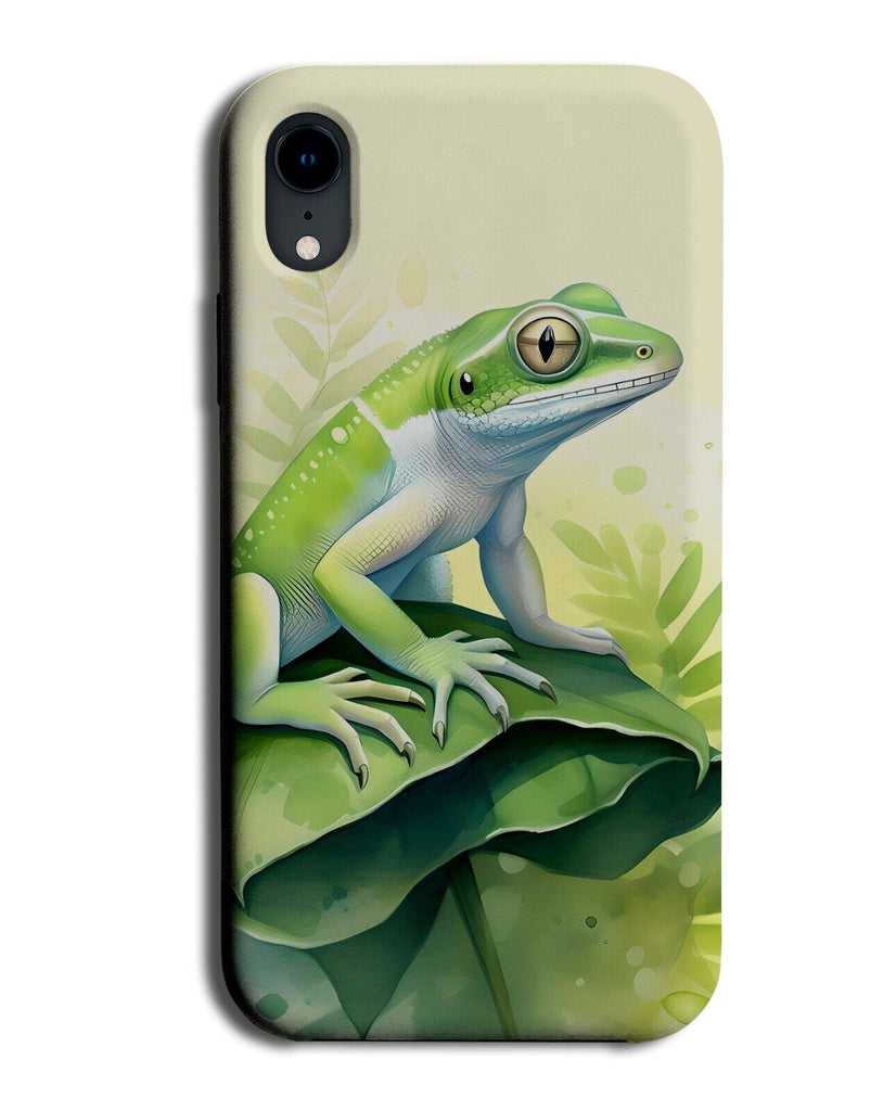 Green Small Lizard Phone Case Cover Pet Lizards Leafy On Leaf Tank Novelty DA56