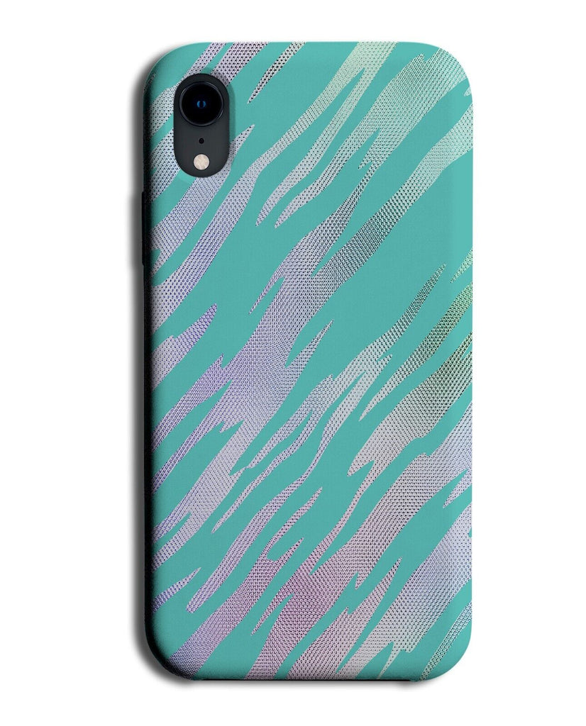 Turquoise Green Iridescent Zebra Stripes Phone Case Cover Zebras Skin Print DE58