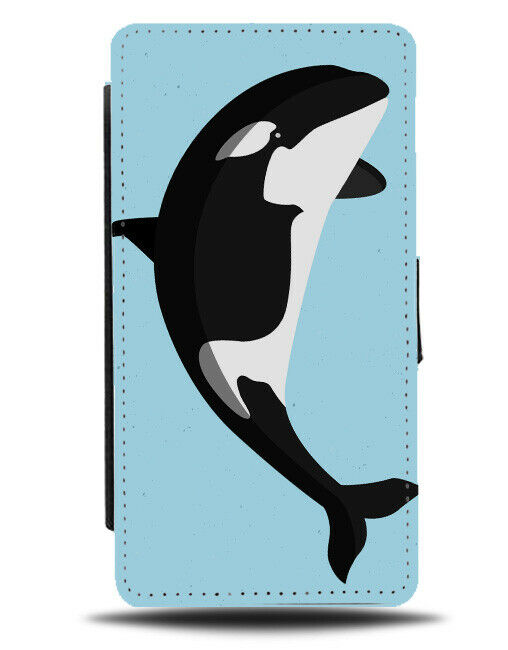 Killer Whale Cartoon Flip Wallet Case Black and White & Orca Orcas Gift J664