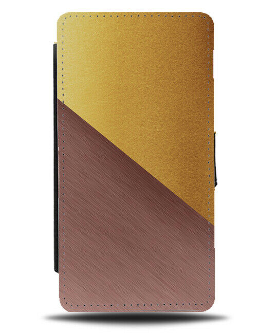 Gold and Rose Gold Flip Cover Wallet Phone Case Golden Coloured Printed i435