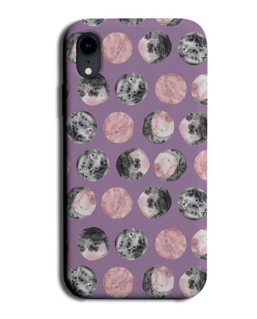 Black and Pink Watercolour Moons Phone Case Cover Moon Circles Polka Dot Q898B