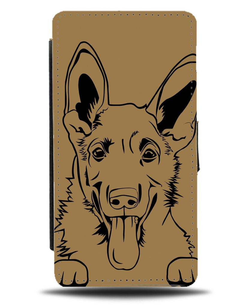 Funny German Shepherd Peeking Flip Wallet Case Dog Alsatian Shepherds Dogs AY36