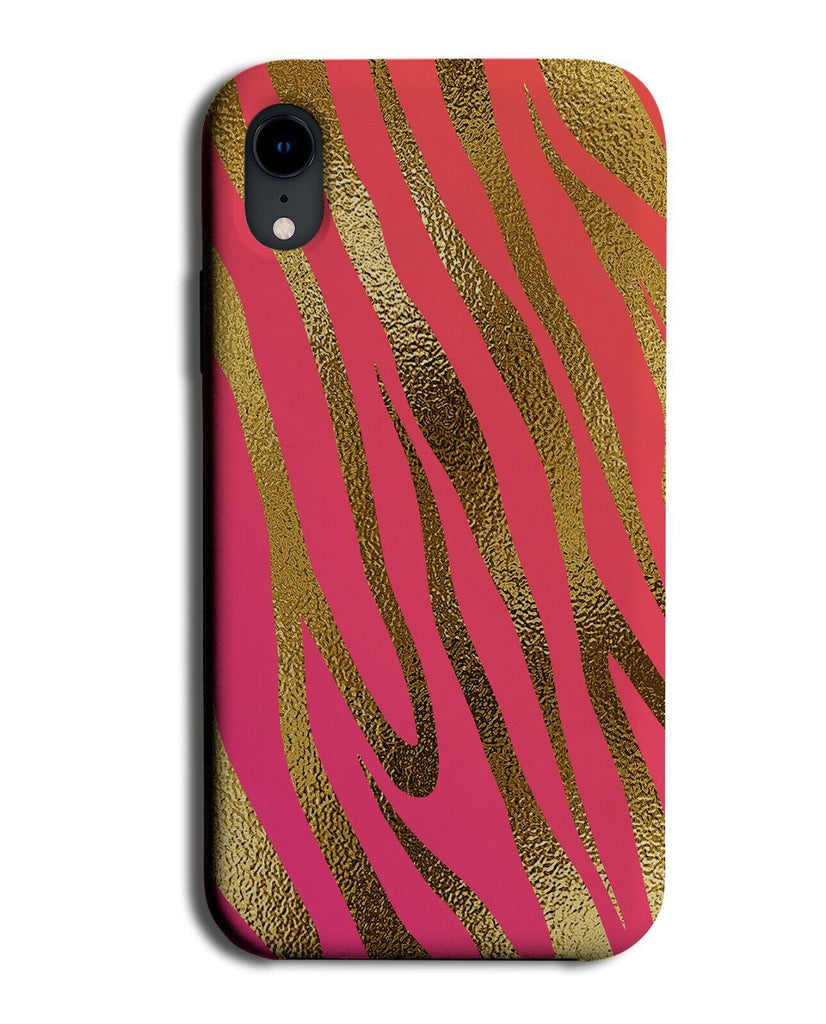 Gold Foil Print Tiger Stripes Phone Case Cover Pink Golden Zebra Zebras AY39