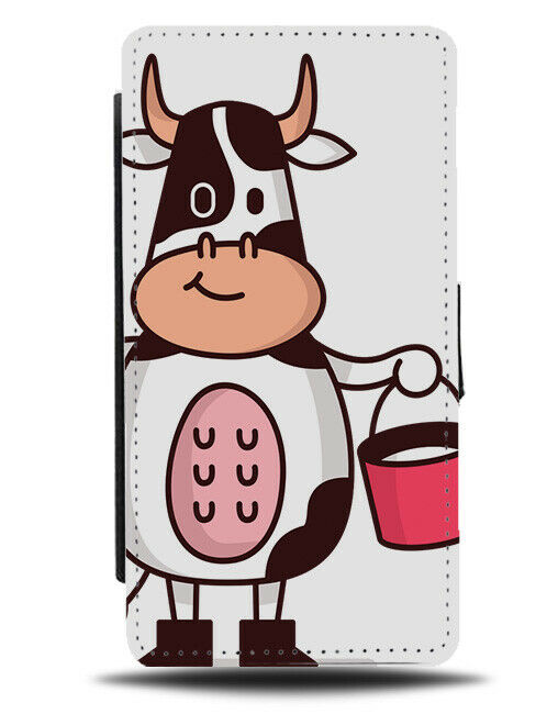 Milking Cow Phone Cover Case Bucket Of Milk Cartoon Design Picture Kids J145