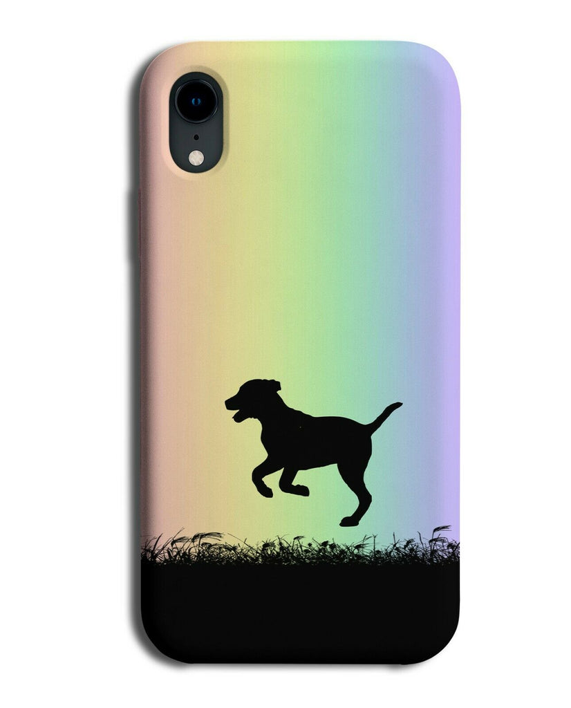 Dog Silhouette Phone Case Cover Dogs Puppy Rainbow Colourful i082
