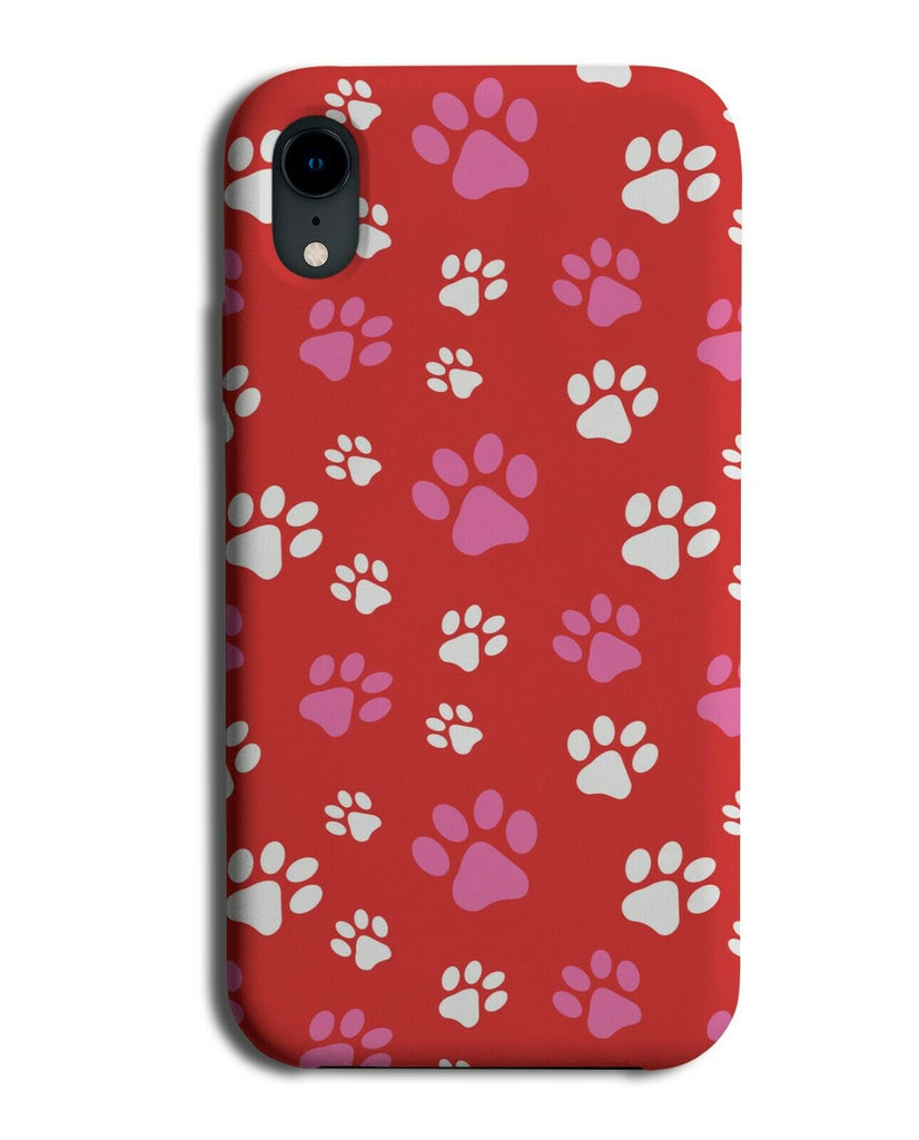Red and Pink Paw Prints Phone Case Cover Paws Print Dog Dogs Cat Cats Pet G809