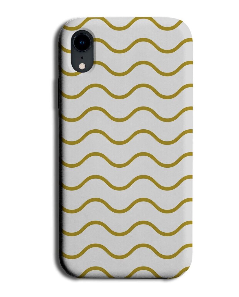 Golden Wavey Pattern Phone Case Cover Waves Lines Line White Gold Curvy Q863G