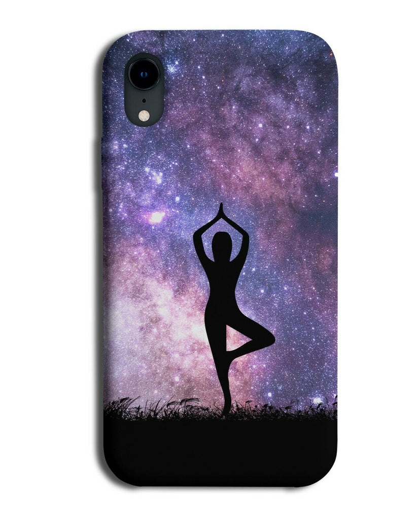 Yoga Phone Case Cover Meditation Meditator Womens Space Stars Night Sky i730