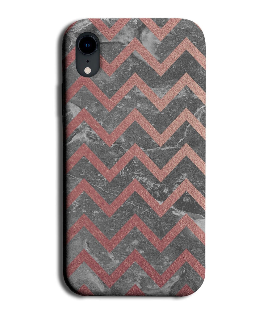 Grey Marble and Rose Gold Phone Case Cover Jagged Lines Design Top Style CM30