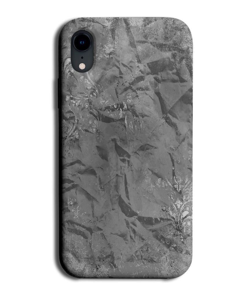 Silver Creased Paper Design Phone Case Cover Crunched Up Crease Look Messy CN87