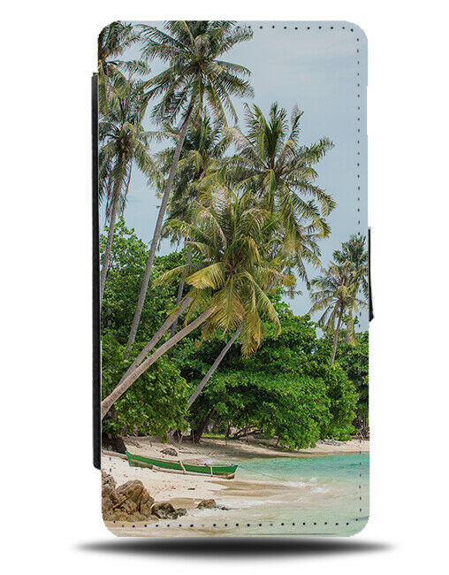 Palm Trees On Beach Flip Wallet Case Beaches Dessert Island Stranded H225