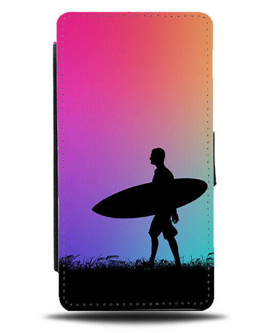 Surfboard Flip Cover Wallet Phone Case Surfer Surfing Multicoloured Girls i644