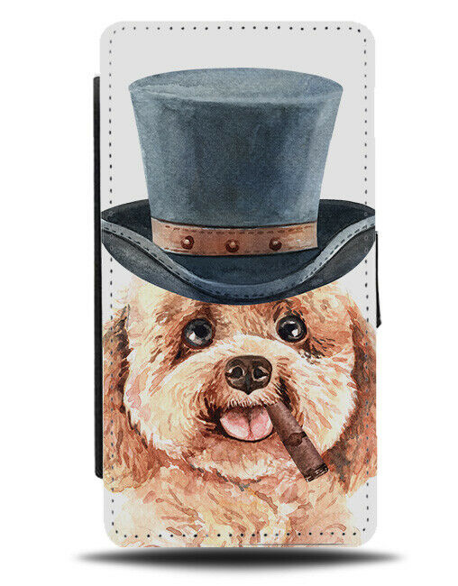 Winston Churchill Poodle Flip Wallet Case Funny Hat Glasses K733