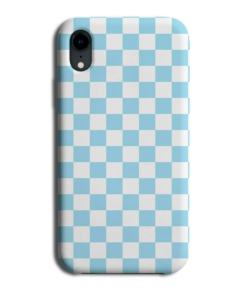 Baby Blue and White Chequered Harlequin Pattern Phone Case Cover Squares F754