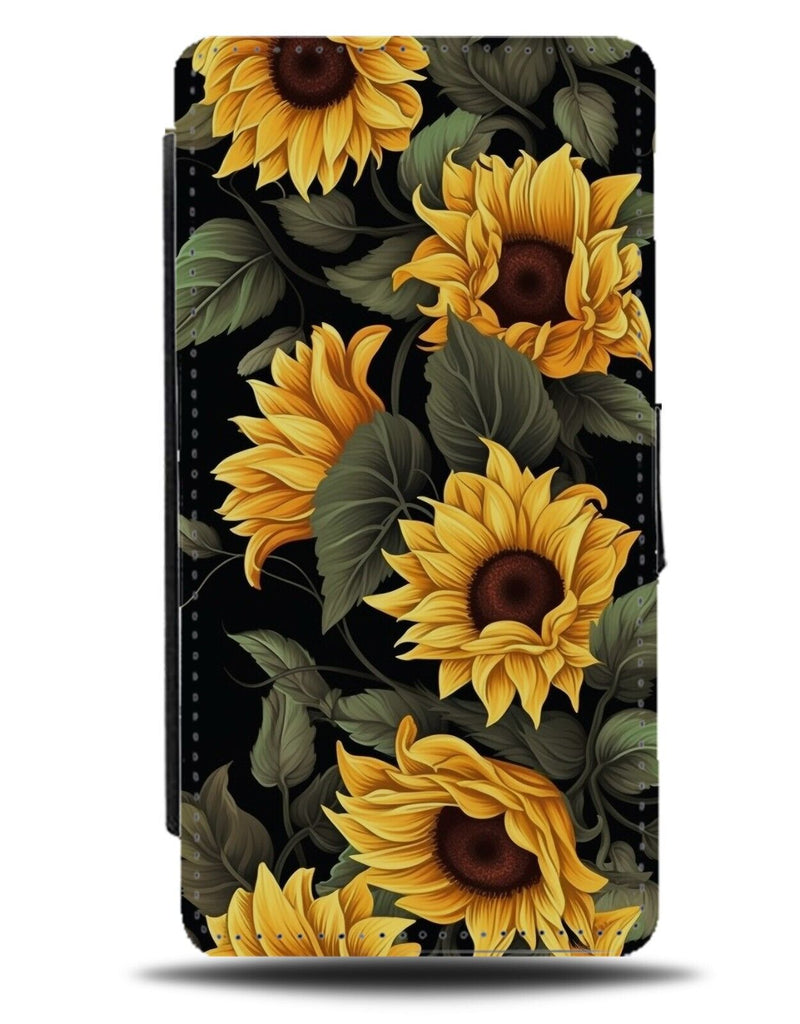 Sunflowers At Night Flip Wallet Case Sun Flowers Flower Floral Summer Yelow CR14