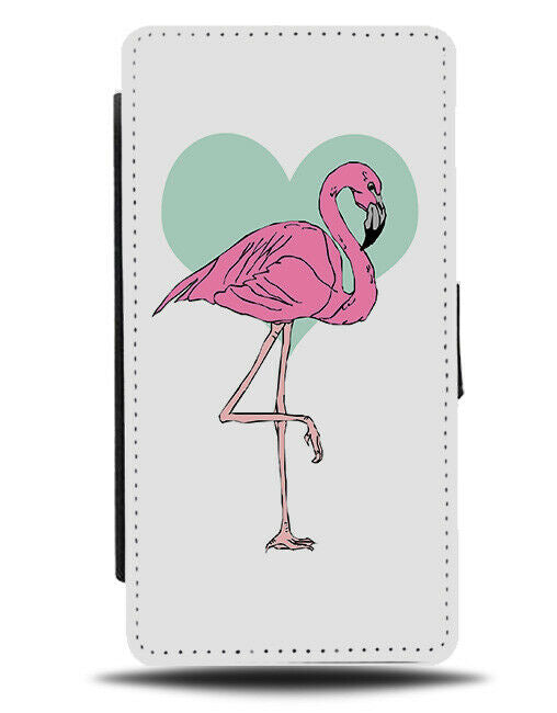 Pink Flamingo Drawing Flip Cover Wallet Phone Case Mint Green Flamingos A287