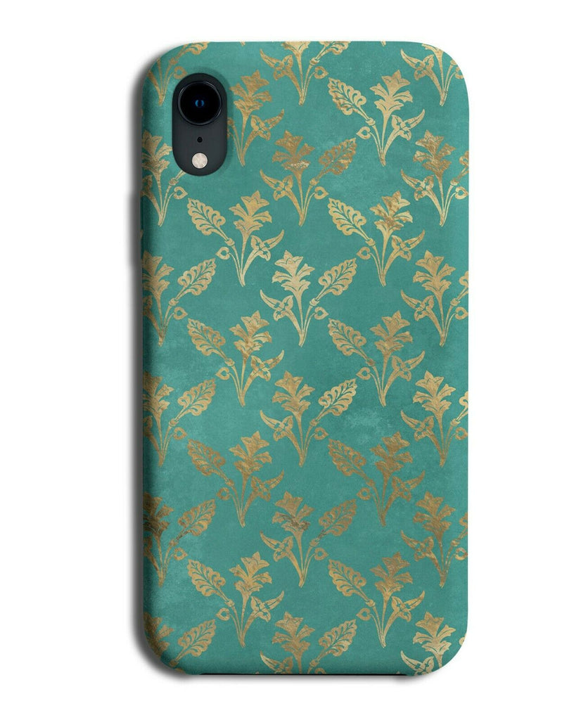 Golden Green Vintage Floral Print Phone Case Cover Colours Coloured K997