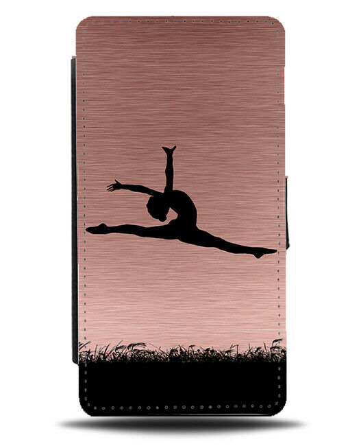Gymnastics Flip Cover Wallet Phone Case Dancer Kit Dancing Rose Gold Colour i677