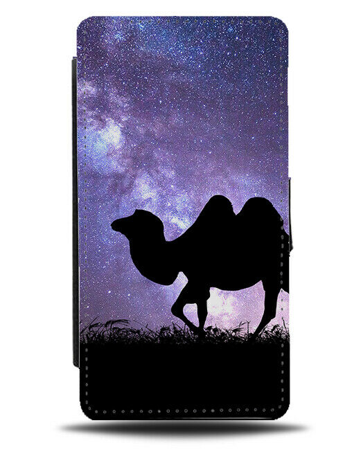 Camel Silhouette Flip Cover Wallet Phone Case Camels Galaxy Moon Universe i201