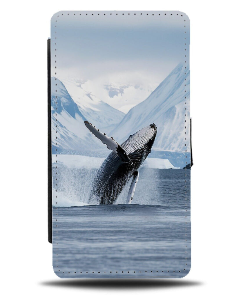 Humpback Whale In Antartica Flip Wallet Case Wild Whale Leap Out Of Water DD83