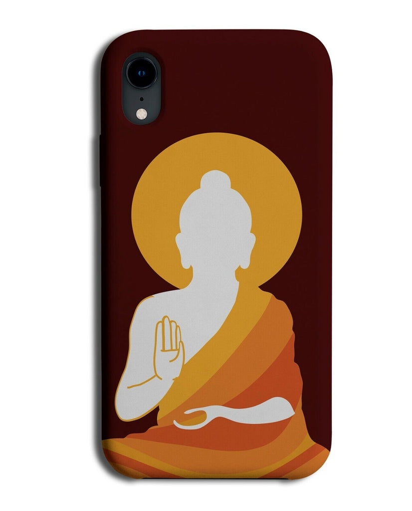 Orange Hindu Monk Phone Case Cover Praying Spiritual Moon Buddha Indian J571