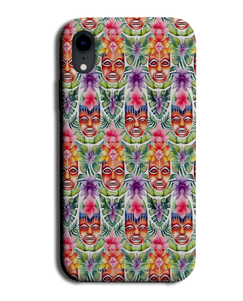 Hawaiian Tiki Masks Phone Case Cover Mask Luau Hawaii Pattern Colourful DA67