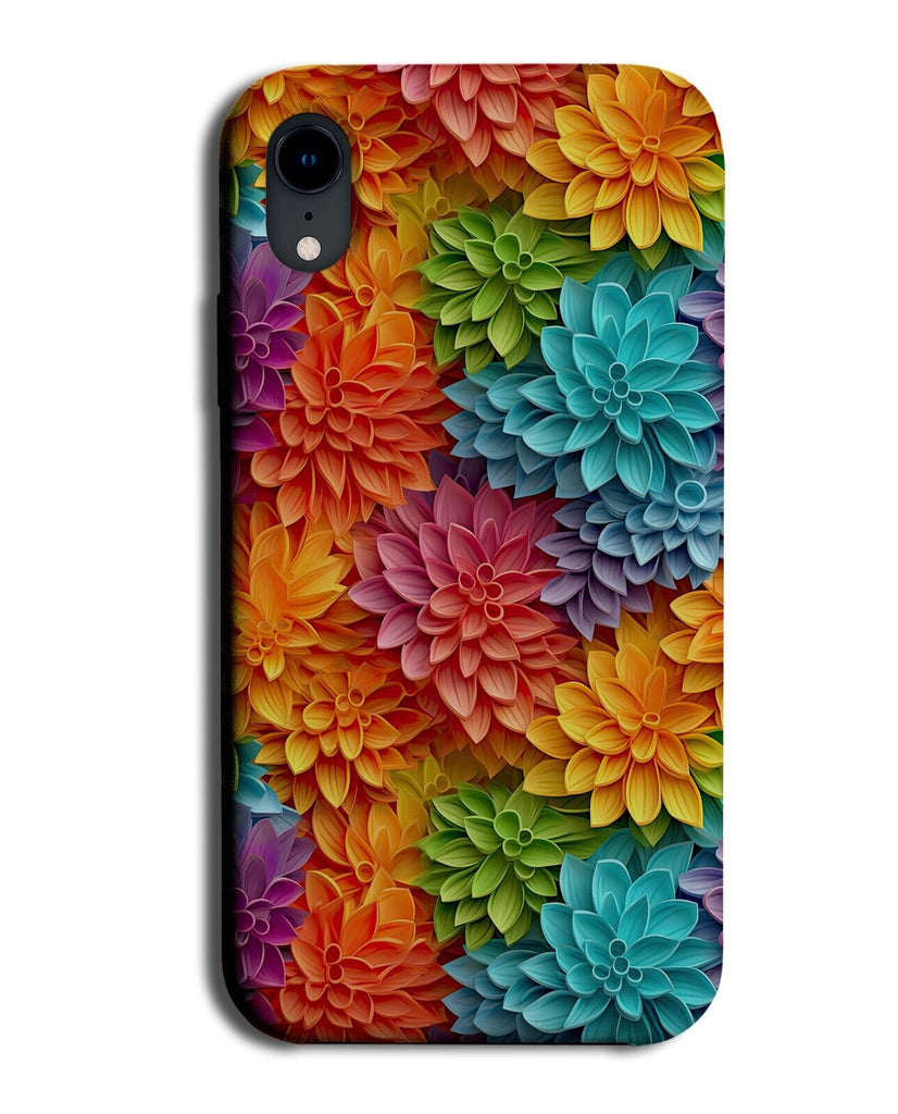 3D Rainbow Flowers Print Phone Case Cover Colourful Multicoloured Pattern CK98