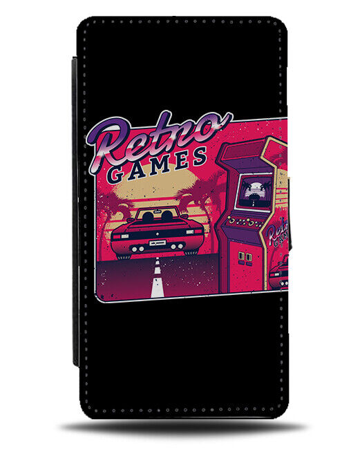 Retro Video Game Machine Flip Wallet Case Vintage Arcade Picture 80s 70s J443