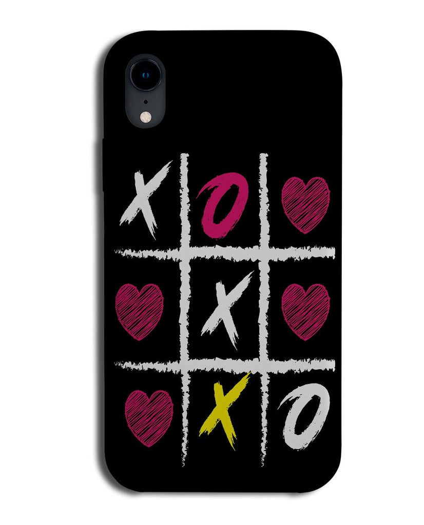 Tic Tac Toe XOXO Phone Case Cover Chalk Game TIcTacToe Hearts Girls Black DG97